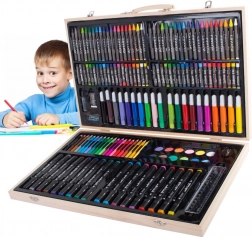 Művészi rajzkészlet fa tokban