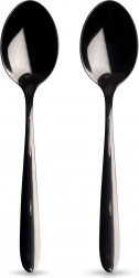 Fekete rozsdamentes acél teáskanalak BLACK, 2 db