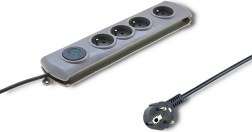 Túlfeszültségvédő Quick Switch 4 aljzat 2,5m szürke
