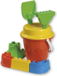 Androni közepes homokozó vár és várfal készlet – Piros