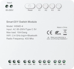 AVATTO intelligens négyszeres kapcsolómodul barkácsolóknak 250 V