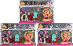 Állatfigurák készlete házikóval és játszótérrel