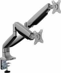 Gázrugós tartó két monitorhoz 17–35″, USB‑A/USB‑C 3.0‑val, nagy teherbírású