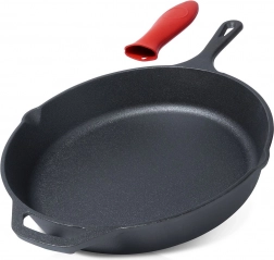 Öntöttvas serpenyő szilikon markolatborítással CAST LINE 30 cm