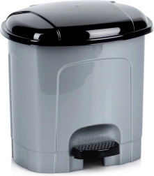 Műanyag pedálos szemetes 3 l, szürke