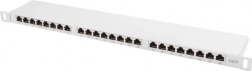 24 portos patch panel 0,5U, 6. kategória, szürke, árnyékolt