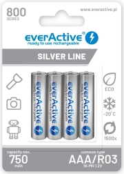 AAA újratölthető akkumulátor 800 mAh – 4 db