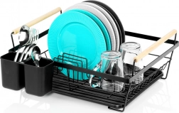 Fekete edényszárító 45 × 33 × 18 cm