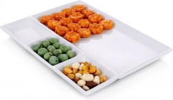 Fehér, osztott porcelántányér 26,5 × 20 cm