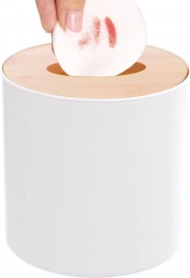 Whitney fürdőszobai szemetes 1,5 l – fehér, bambusz fedéllel