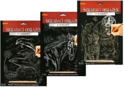 Ló mintás kaparós kép - Ezüst 20x25 cm