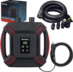 Bestway nagynyomású elektromos autós pumpa LCD-vel és 4 adapterrel
