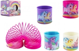 Műanyag spirálrugó unikornis mintával, 6,5 cm átmérő