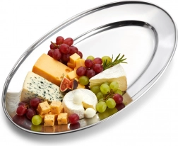 Ovális rozsdamentes acél tálca 34 × 21,5 cm