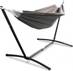 Kerti antracitszürke függőágy önálló acél állvánnyal