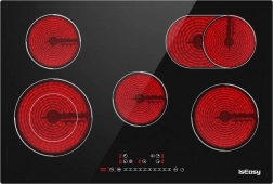 Fekete IsEasy elektromos főzőlap öt zónával
