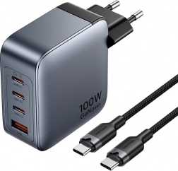Vention hálózati töltő 3x USB-C, 1x USB-A (100W/100W/30W/30W) USB-C - USB-C kábellel (1m)