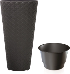 Matuba Slim virágcserép betéttel, 40 cm, antracit