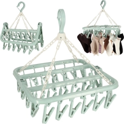 Univerzális műanyag ruhaszárító 32 csipesszel kék