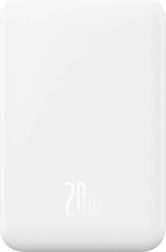 Baseus mágneses mini powerbank 5000 mAh USB‑C 20 W és vezeték nélküli töltés – fehér