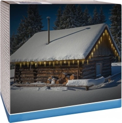 Kültéri LED fényfüggöny – jégcsapok 6,9 m, 72 LED, meleg fehér