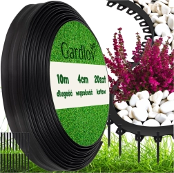Gardlov kerti szegély 4 cm x 10 m fekete + 20 rögzítő
