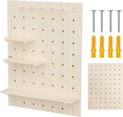 Fali fa pegboard szervező MACLEAN 60 × 80 cm, világos fa