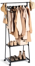 Fém ruhatartó állvány kerekekkel 88 × 44 × 160 cm