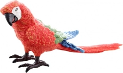 Műanyag ara papagáj figura, piros, 17 cm