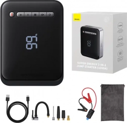 2 az 1-ben Baseus Super Energy indító powerbank és kompresszor, 8000 mAh, 1000 A (fekete)