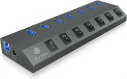 IB-HUB1701-C3 7x USB Type-A, külön kapcsoló minden USB porthoz