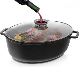 Gránit ovális tepsi üvegfedővel 12 l ORION Grande