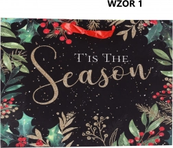 Karácsonyi ajándéktáska „Happy Holidays” 42x12x31 cm Vegyes minták