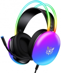 ONIKUMA X25 gamer headset fekete RGB világítással