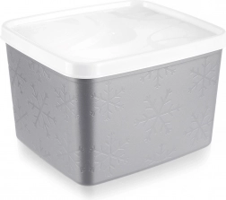 Szürke műanyag ételtároló doboz fedéllel, 1,1 l
