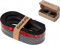 Univerzális gumis lökhárító spoiler karbon mintával, 2,5 m – fekete