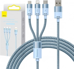 Töltő- és adatkábel 3 az 1-ben BASEUS StarSpeed, USB‑C / micro USB / Lightning, 3,5 A, 1,2 m, kék