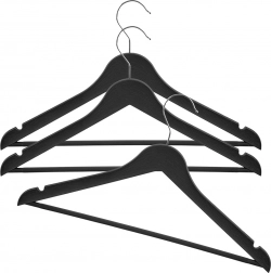 Fekete forgatható ruhafogas, 3 db-os készlet, 42,5 × 24 cm