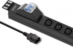 19 hüvelykes Rack tápcsík megszakítóval, 1U 10A PDU 8xIEC C13 2m