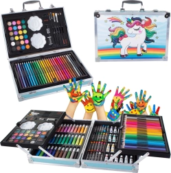 Kreatív szett bőröndben 145 db kék