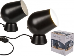 Fém asztali lámpa, fekete