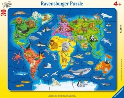 Ravensburger puzzle állatok világtérképe