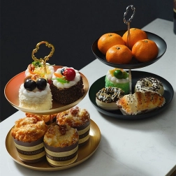 Kétszintes tál/állvány - fekete