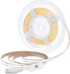 Solight LED COB szalag 5 m meleg fehér 3000 K USB kapcsolóval 8 mm