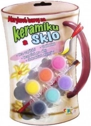 Akrilfestékek kerámiára, üvegre és kövekre - készlet 6 db