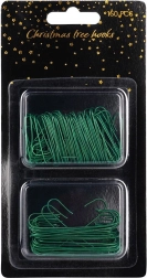 Zöld akasztók karácsonyi díszekhez 3,5 és 6 cm, 150 db