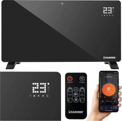 Üveg elektromos radiátor KAMINER ZELVA Wi‑Fi-vel és távirányítóval, 2500 W