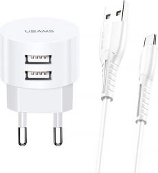 USAMS T20 töltő 2xUSB és microUSB-vel