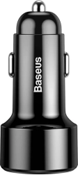 BASEUS Magic Dual autós töltő, 2× USB, QC 3.0, 45 W, fekete