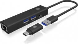 USB-C/USB-A 4 az 1-ben hub gigabites Ethernettel